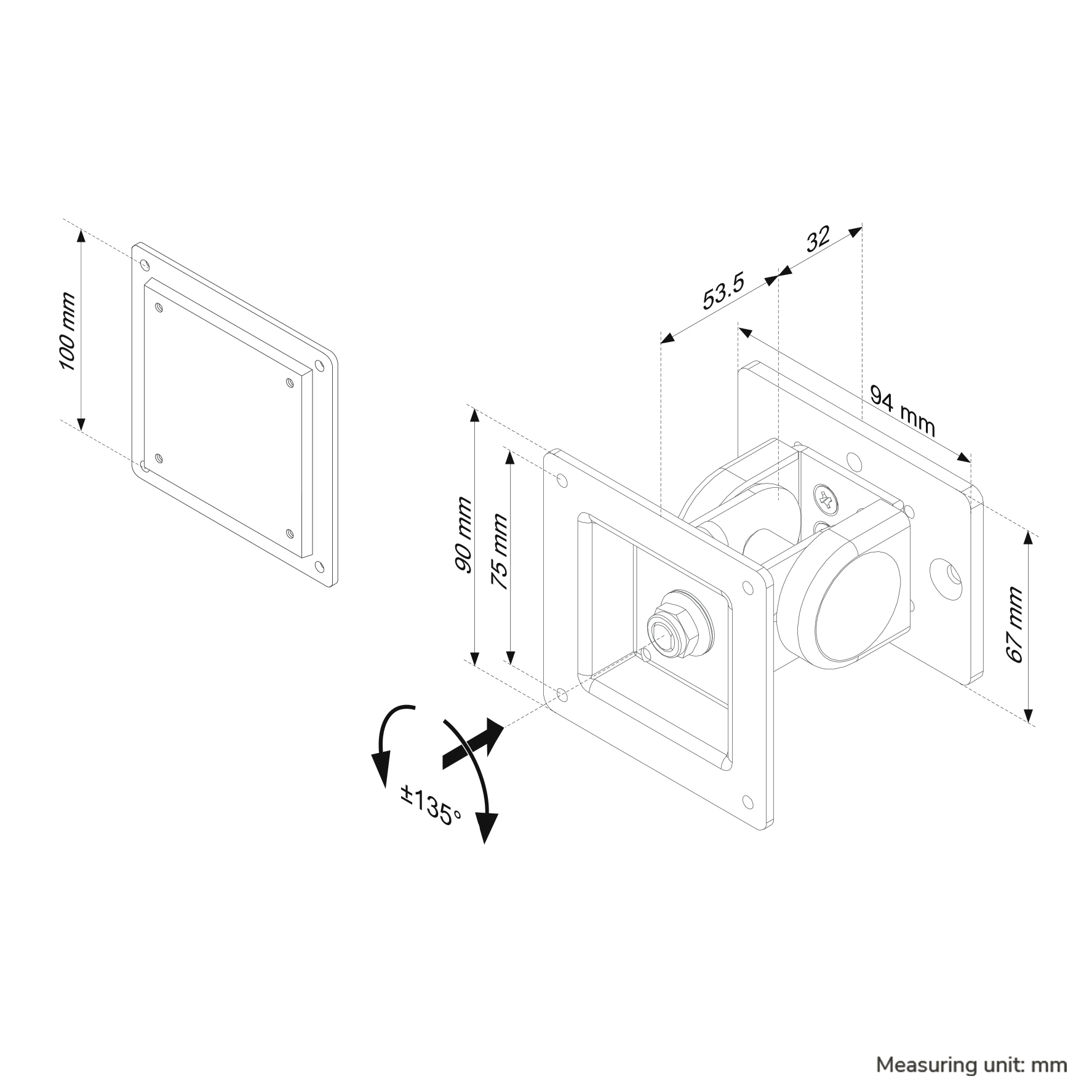 Neomounts FPMA-DTBW100 Toolbar monitorbeugel 10-30" - kantelen en roteren